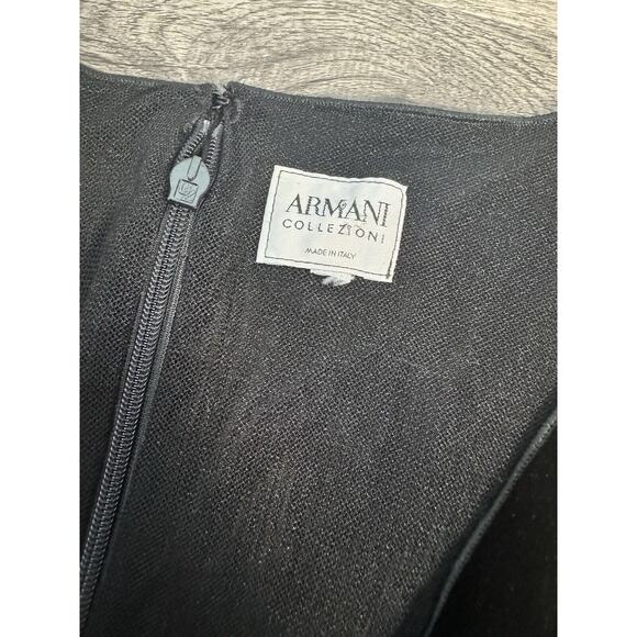 Armani Collezioni Velvet Sleeveless Knee Length Dress Size 4 Made In Italy - Picture 5 of 13